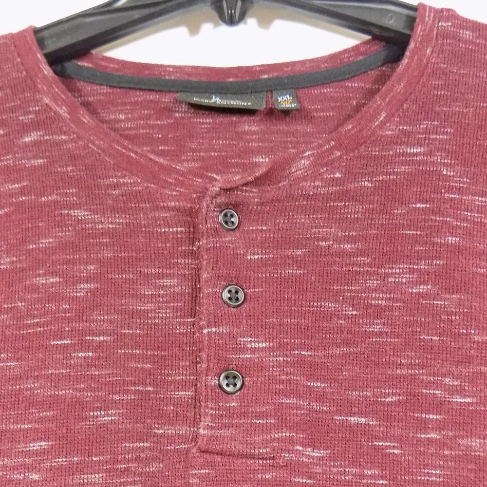 Marc Anthony Burgundy Heathered Long Sleeve Henley Size XXL Slim Fit - Picture 2 of 6